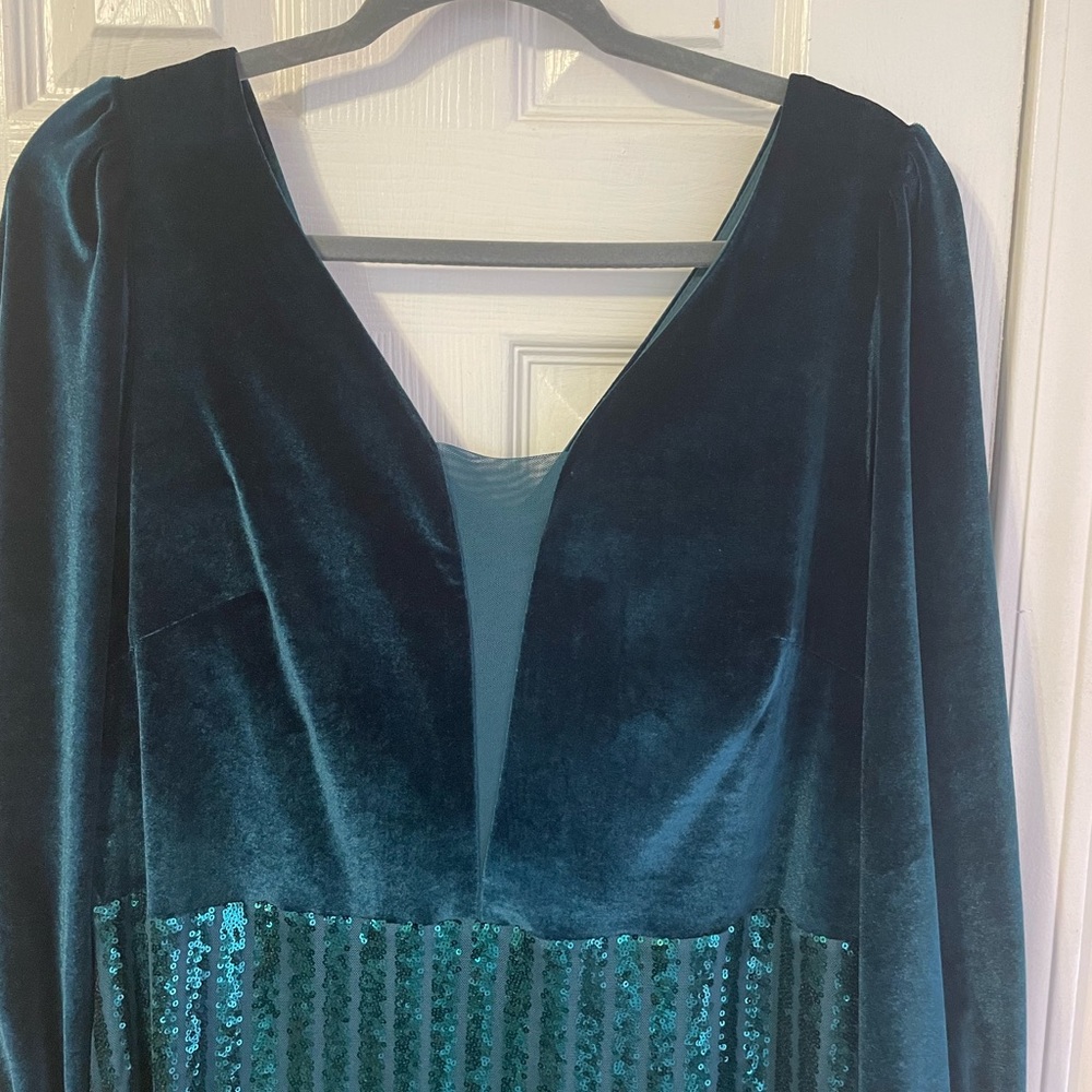 Emerald green evening dress